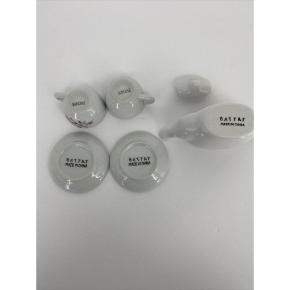 Vintage Child’s China Tea Set Battat Floral 5 PCs Great for 18 Inch Dolls - Picture 8 of 10